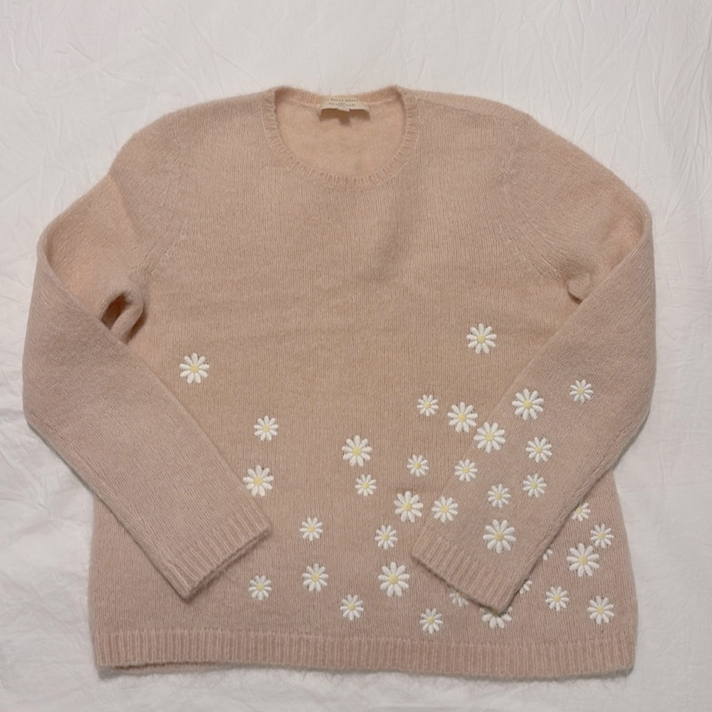 Sezane Daisy Embroidered Sweater